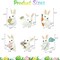 Sisal Easter Bunny Decor,Set of 6 White Baby Bunnies for Easter Decorations or Seasonal Parties,Cute Rabbit Figurines as Decorative Farm Animals for Spring Decor